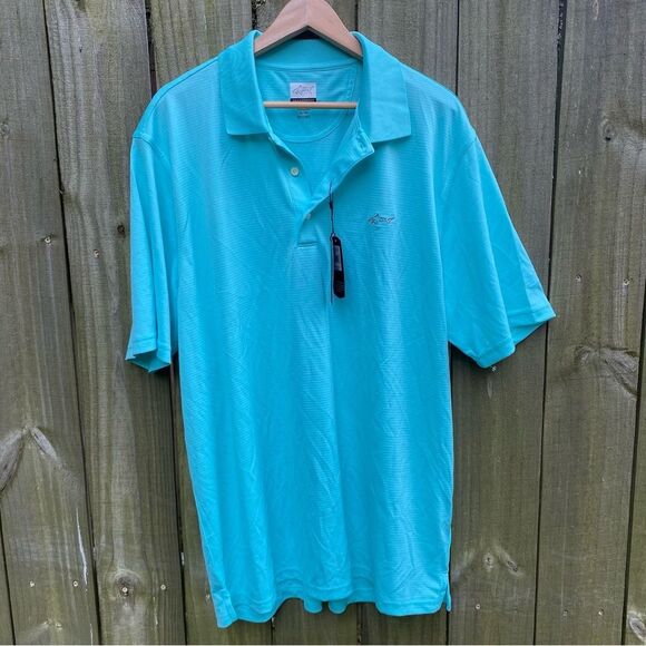 Greg Norman Collection Polo Shirt Turquoise Blue NWT XL Golf - Picture 1 of 7